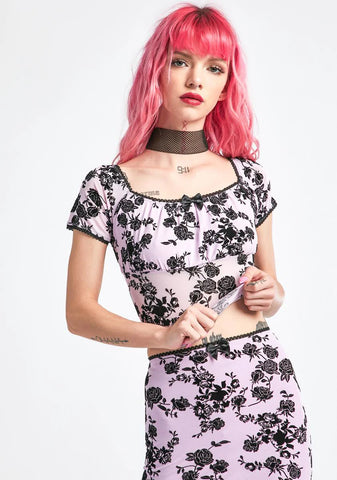 Royal Angst Velvet Crop Top