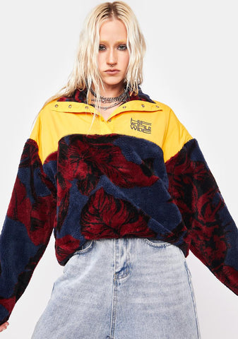 Navy Sativa Sherpa Fleece Pullover