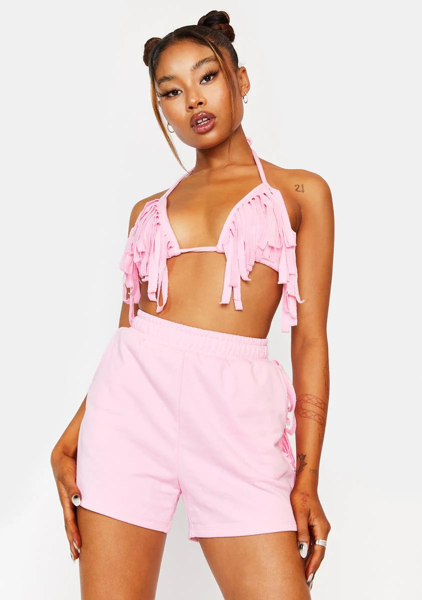 Sweeter Things Fringe Shorts Set