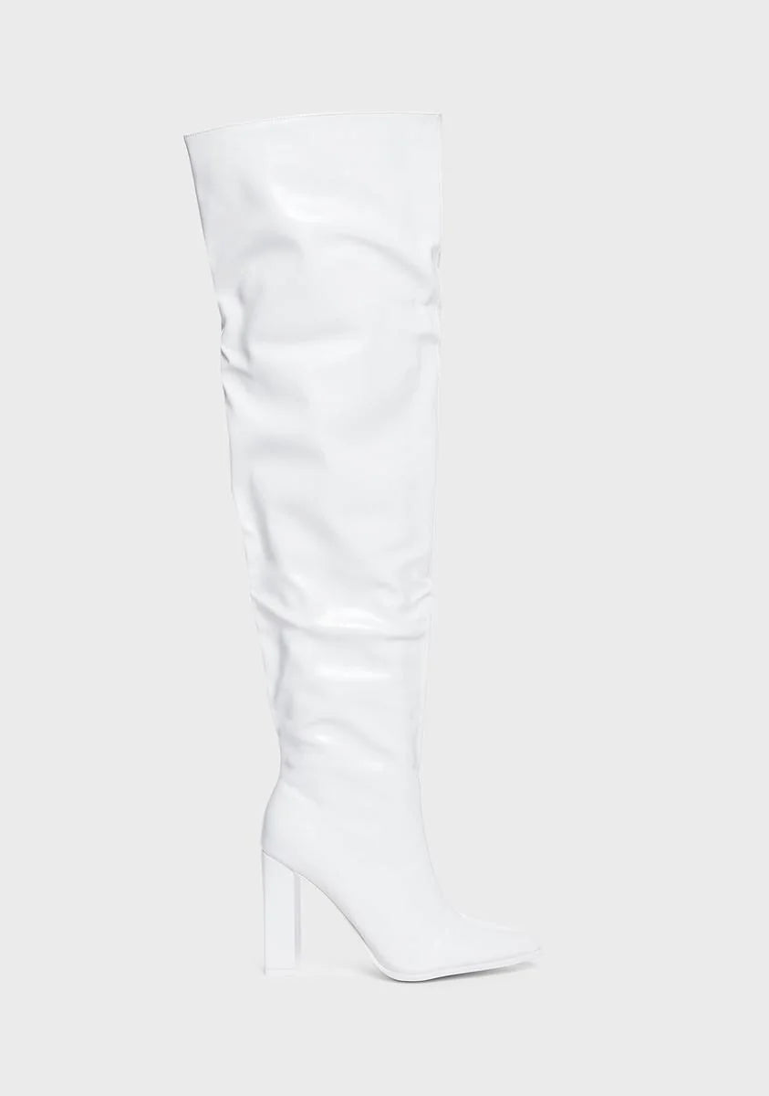 White Daphne Thigh High Boots