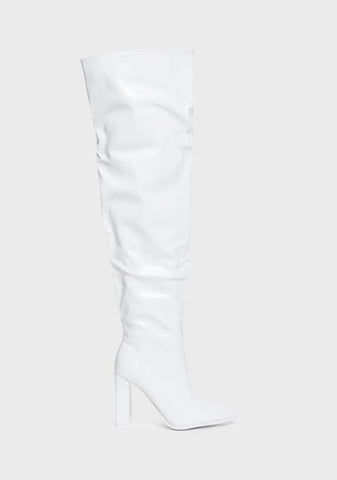 White Daphne Thigh High Boots