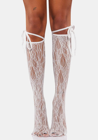 Icy Lunar Touch Lace Socks