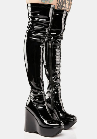 Amalfi Patent Thigh-High Boots