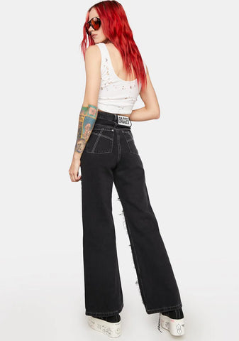 Charcoal Rubic Baggy Jeans