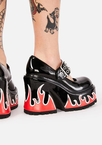 Hell And Back Patent Mary Janes