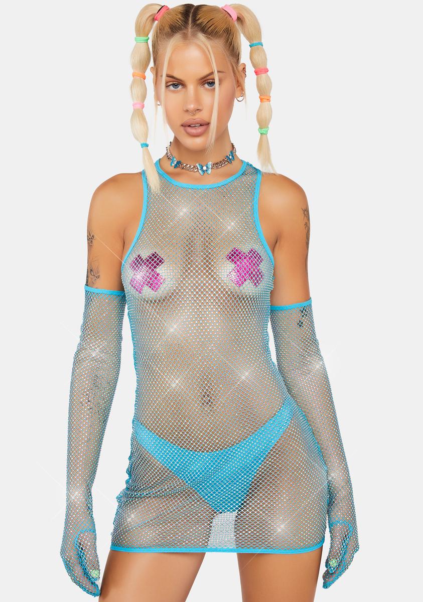 Stage Hopper Fishnet Dress Set