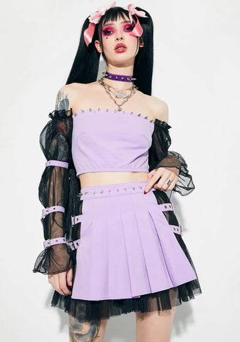 Taking Back Toxic Studded Mini Skirt