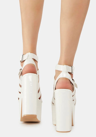 White Astridd Platform Heels