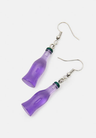 Grape Soda Bottle Drop Earrings