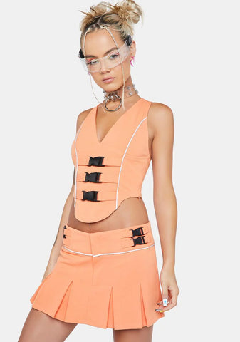 Apricot Across The Club Skirt Set