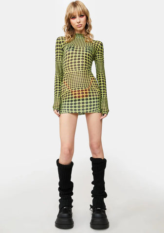 Groovy Night Heat Mesh Dress