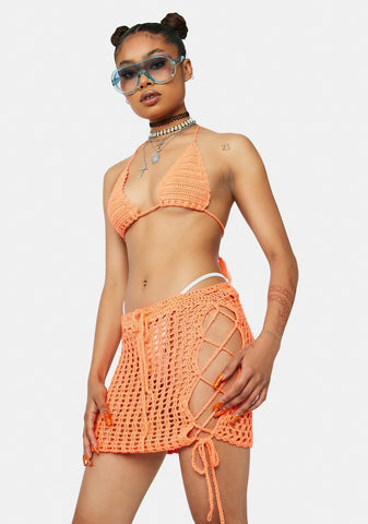 Tangerine Take The Leap Crochet Set