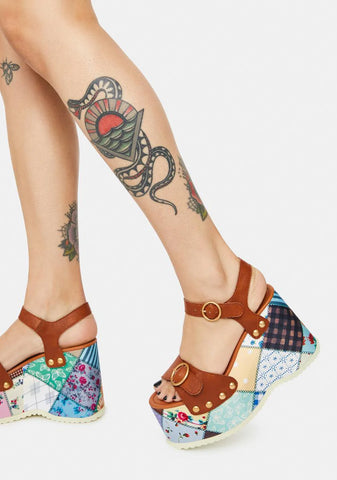 Stitched With Love Patchwork Sandals