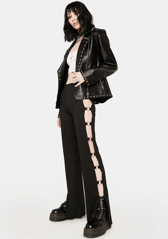 Open Ring Flared Pants