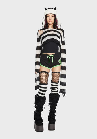 Green Merry Creepmas Dolphin Booty Shorts