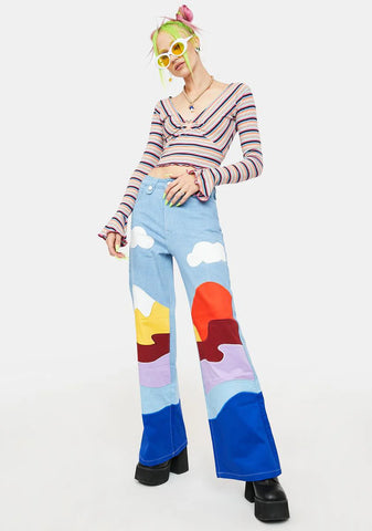 Love Too Real Striped Crop Top