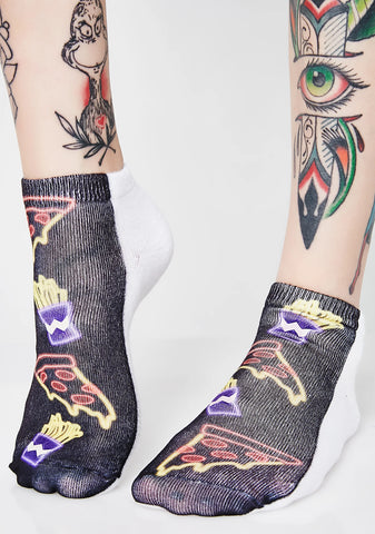 Pizza N' Friez B4 Guyz Glow-In-The-Dark Socks