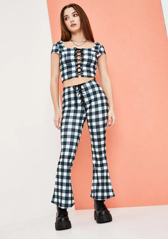 Remember This Forever Gingham Kick Flares
