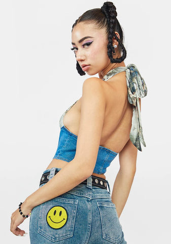 Angels Above Denim Corset Top