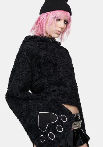 Cute Cat Paw Fluffy Pullover
