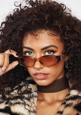 Twins Brown Oval Sunglasses