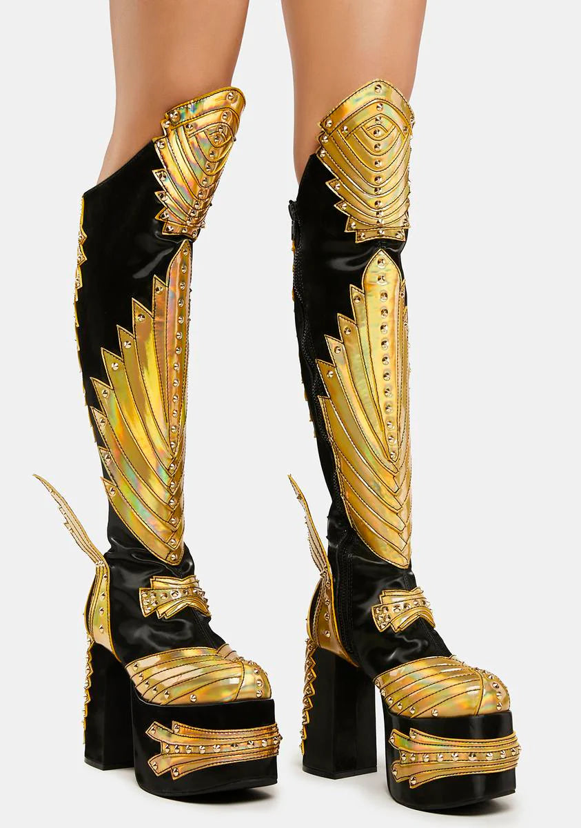 Wrath Of Goddess Knee High Boots