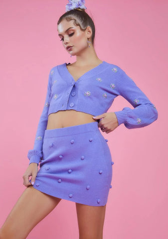 Dance With Me Pom Pom Sweater Skirt