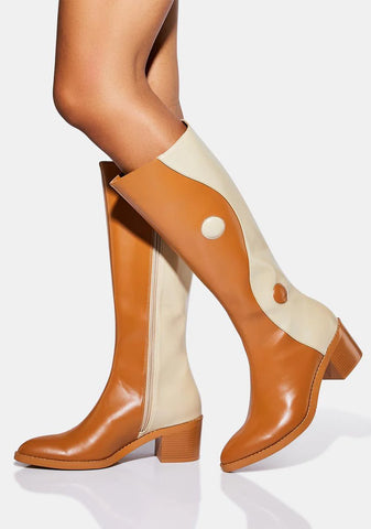 Tan Balancing Act Knee High Boots