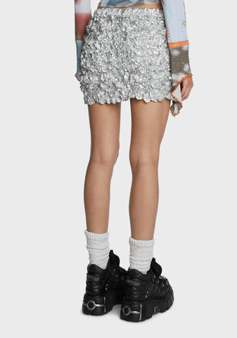 Platinum Poppin' Off Mini Skirt