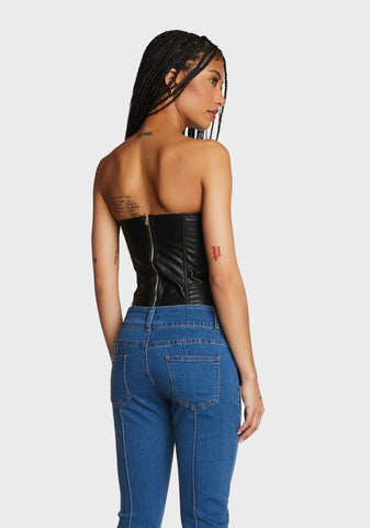 Aniyah Faux Leather Corset
