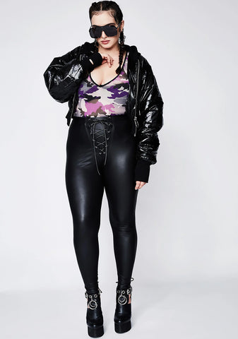 Back Off Lace-Up Leggings