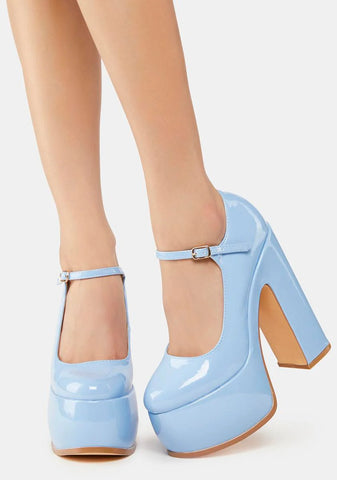 Blue Tamsin Platform Heels
