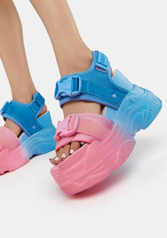 Pink Peach Platform Sandals