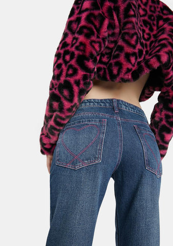 Baby Girl Graffiti Print Low Rise Jeans