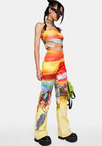 Rawhide Bootcut Cowboy Print Trousers