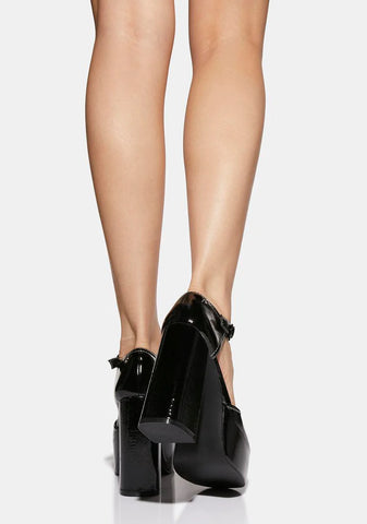 Rage Black Patent Platform Heels
