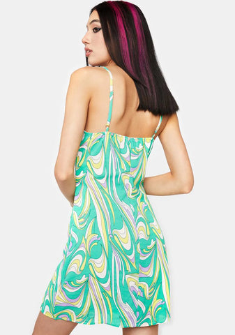 Swirl Print Mini Dress