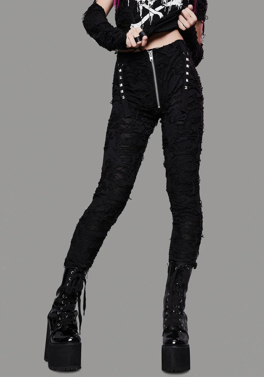 Toxic For Life Shredded Leggings