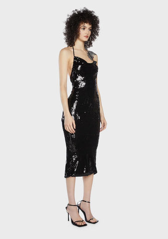 Speakeasy Romance Sequin Maxi Dress