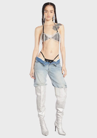 Deja Vu Rhinestone Heart Earrings