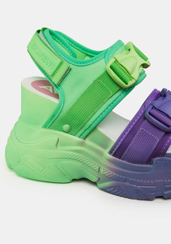 Purple Peach Platform Sandals