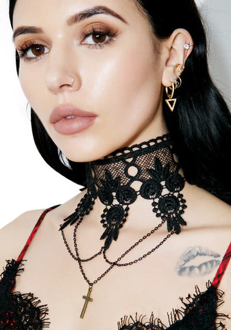 Cross Yr Heart Lace Choker