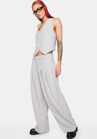 Grey Pinstripe La Mesa Pants
