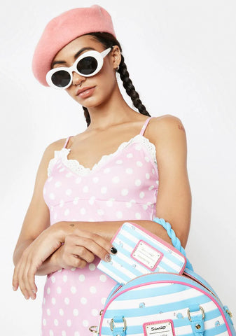 Sanrio Tuxedo Sam Striped Zip Around Wallet