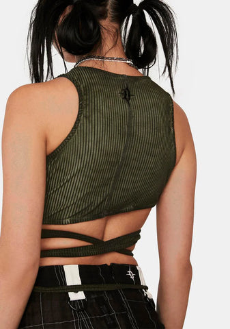 Distortion Keyhole Wrap Top