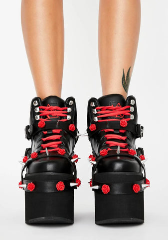 Roses Qozmo Bondage Platform Sneakers