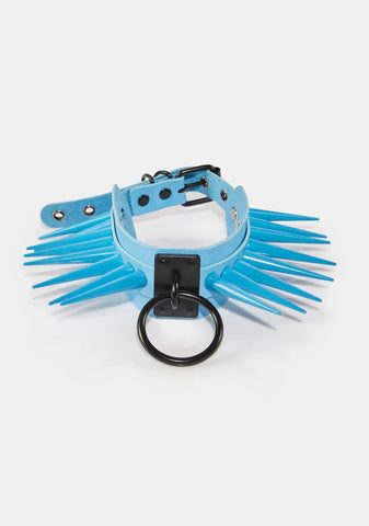 Blue Powerpunk Spiked Collar