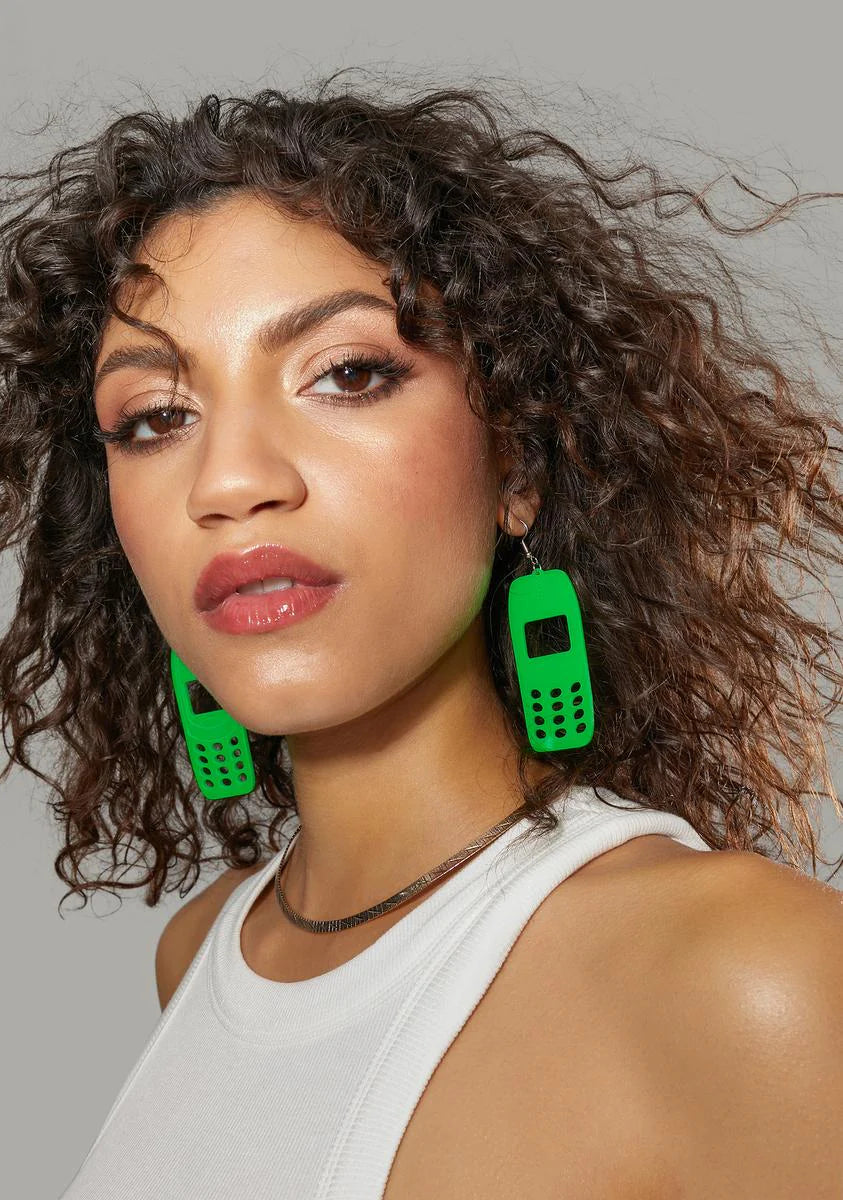 Beep Me Phone Drop Earrings
