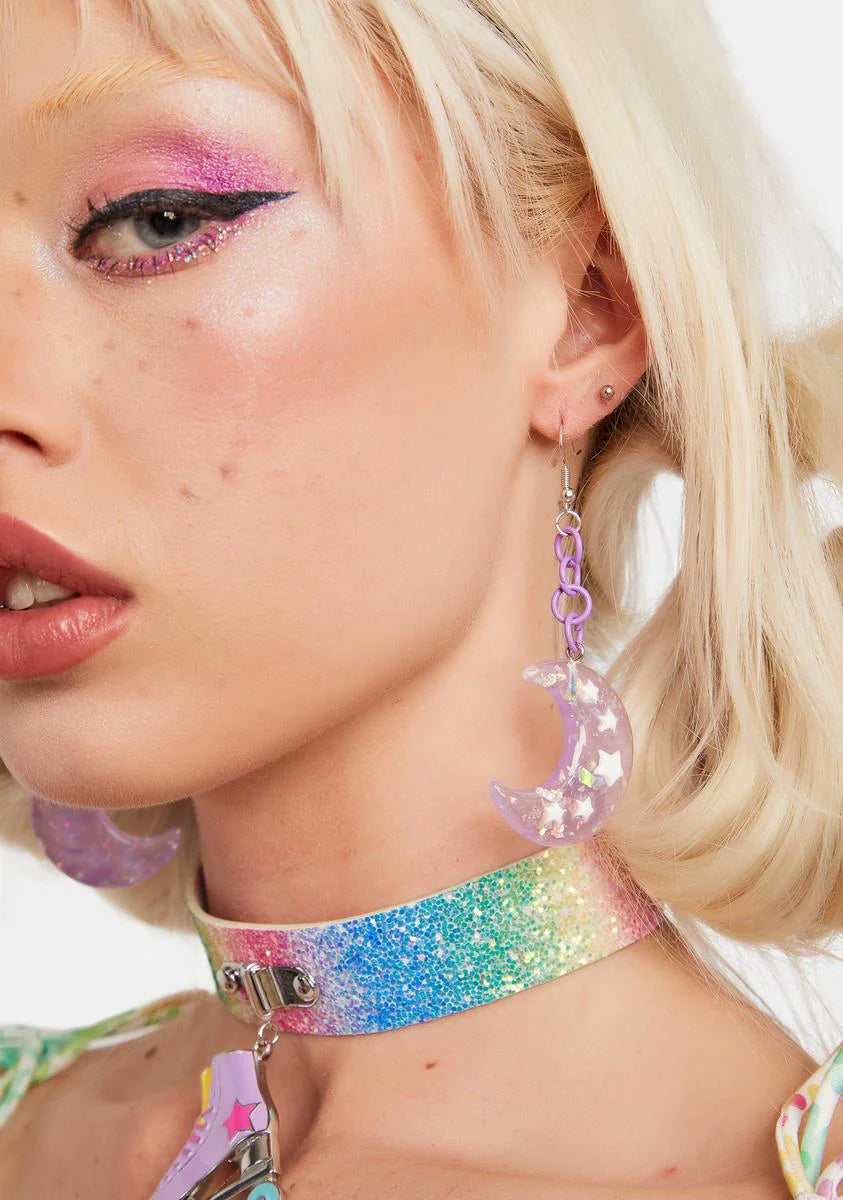 Lilac Lunar Love Story Drop Earrings