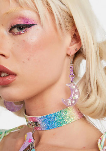 Lilac Lunar Love Story Drop Earrings